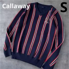 美品 キャロウェイ 長袖ニット ネイビー Sサイズ