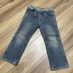 デニム ストレートレッグパンツ 迷彩裏地