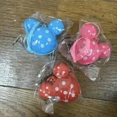 ミッキー型水玉ストラップ3個セット 光る！