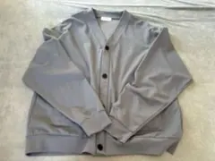 【12/23まで】PLUS ONE Vネック カーディガン 前面ボタン付き　L