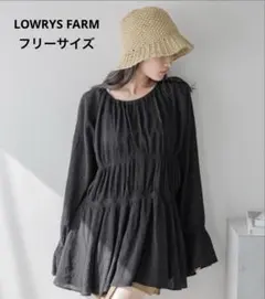LOWRYSFARM ヨウリュウシャーリングブラウス　ブラック