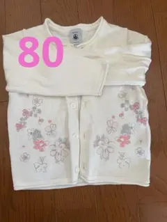 Petit Bateau 花柄カーディガン 80