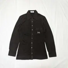 【OLD CELINE】希少80sイタリア製・馬車ロゴ刺繍ウールシャツ　ブラウンのサムネイル