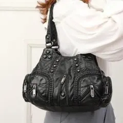 2WAY ハートスタッズバッグ ブラック ヴィンテージ Y2K グランジ 鞄 黒