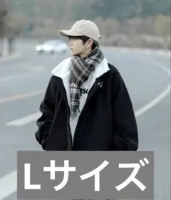 黒 コート ジャケット 裏ボア L
