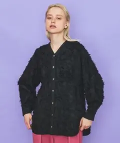 【INella(イネラ)】2WAYフリンジジャガードブラウス