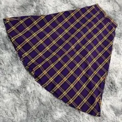 【新品未使用】GU ジーユー（S）フレア ロングスカート ウエストゴム チェック