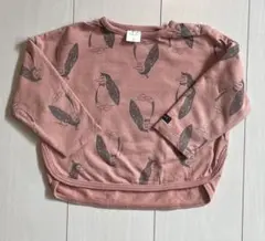 ペンギン柄トレーナー 90サイズ ピンク