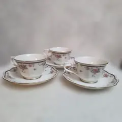 ノリタケ　カップ&ソーサー 3セット【エコメルカリ便】