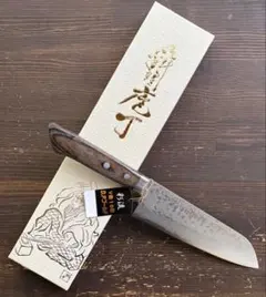 増谷刃物 訓平作 三徳包丁VG10ステンレス雪華（せっか）口金有 緑柄