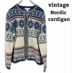 vintage ノルディックカーディガン オールド XLのサムネイル