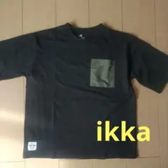 ikka イッカ ポケット付き Tシャツ ブラック カーキ
