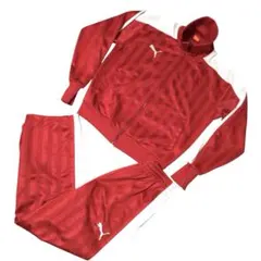 PUMA セットアップジャージ 上下セット 赤白 S メンズ