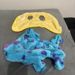 犬用フリース服 青色と紫色模様