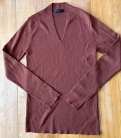 【iCB】美品　ブラウン 定番Vネック 長袖ニット