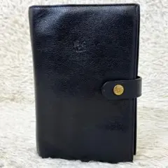 【美品】イルビゾンテ システム手帳 バイブルサイズ ブラック 6穴 ヌメ革