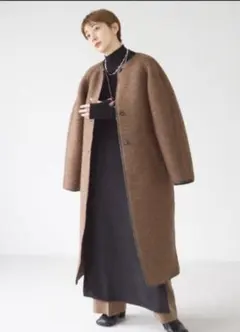 Todayful ウールジャージーコート　ブラウン　38