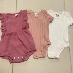 ベビー服　ロンパース　カバーオール3点セット70 80サイズ