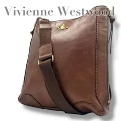 美品 Vivienne Westwood 金オーブ ショルダーバッグ ブラウン