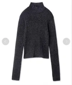 リリーブラウン ラメニット シャインリブハイネック　ブラック