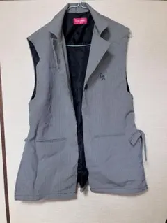 グレー チェック柄 ノースリーブベスト