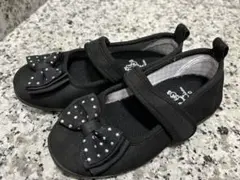 リボン付き黒フォーマルシューズ 18.0