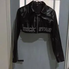 ROCK STAR クロップドレザージャケット
