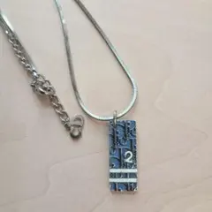 Christian Dior トロッター プレート ネックレス　ネイビーのサムネイル