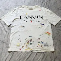 LANVIN×GALLERY DEPT コラボTシャツ 白 XL ペイント加工のサムネイル