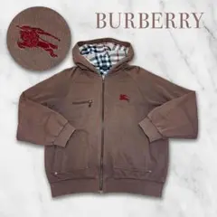 BURBERRY ジップアップパーカー ブラウン　バーバリー