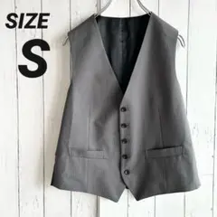 メンズ スーツベスト ジレ グレー S ストライプ フォーマル ビジネス 結婚式