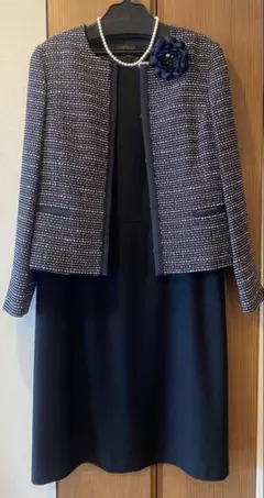 新品未使用アンタイトル 42日本製セレモニーワンピースウール100%黒