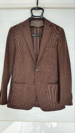 【美品】スーツカンパニー ブラウン テーラードジャケット織柄　165.8DROP