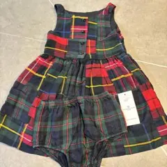 《新品》チェック柄ノースリーブワンピースセット 90サイズ