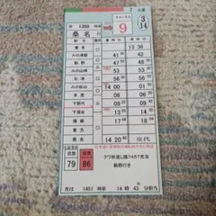 養老鉄道　スタフ　運転士時刻表④のサムネイル