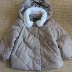 【未使用】petit main フード付き中綿コート 100cm ベージュ