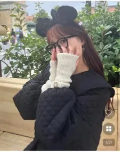 【新品未使用】NUGU キルティングベルトペディンジャケットブラック