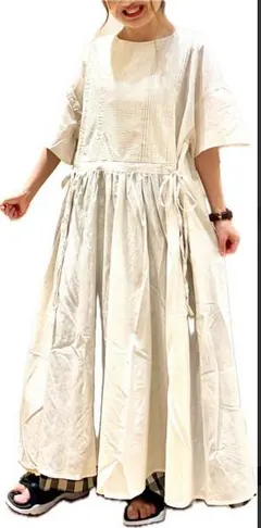 サマンサモスモス＊フレアスリーブレースワンピース(キナリ)