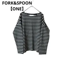 FORK&SPOON カットソー プルオーバー 7分袖 ボーダー 綿100%