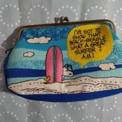 スヌーピー　畳刺繍　がま口ポーチ