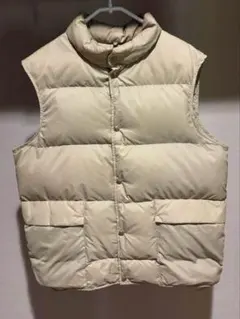 美品 80s L.L.Bean 縦型ポケット グースダウン ベスト ベージュ L