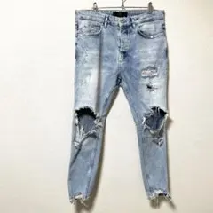 ZARA ダメージ加工　ライトブルー　XL