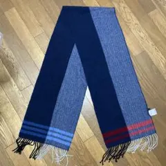 COMME CA ISM 　ネイビー　マフラー　ウール100%