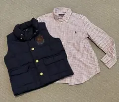 Ralph Lauren ベストとチェックシャツ セット 120