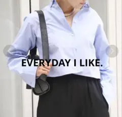 美品♡エブリデイアイライク 長袖シャツ クロップド オーバーサイズ ブルー系のサムネイル