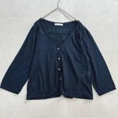 x31 Maple feel レースカーディガン ネイビー Lサイズ ゆったり