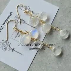 【14kgf 】透明感の中に揺れる虹色の輝き＊レインボームーンストーンピアス