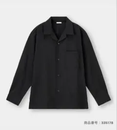 GU 黒 オープンカラーシャツ