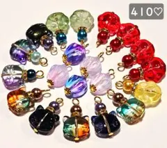 410♡ガラス肉球と猫チャームコネクター