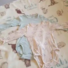 H&M オーガニックコットンロンパース 2点セット